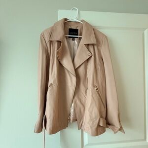 Ivanka Trump Blush Pink Leather Moto Jacket